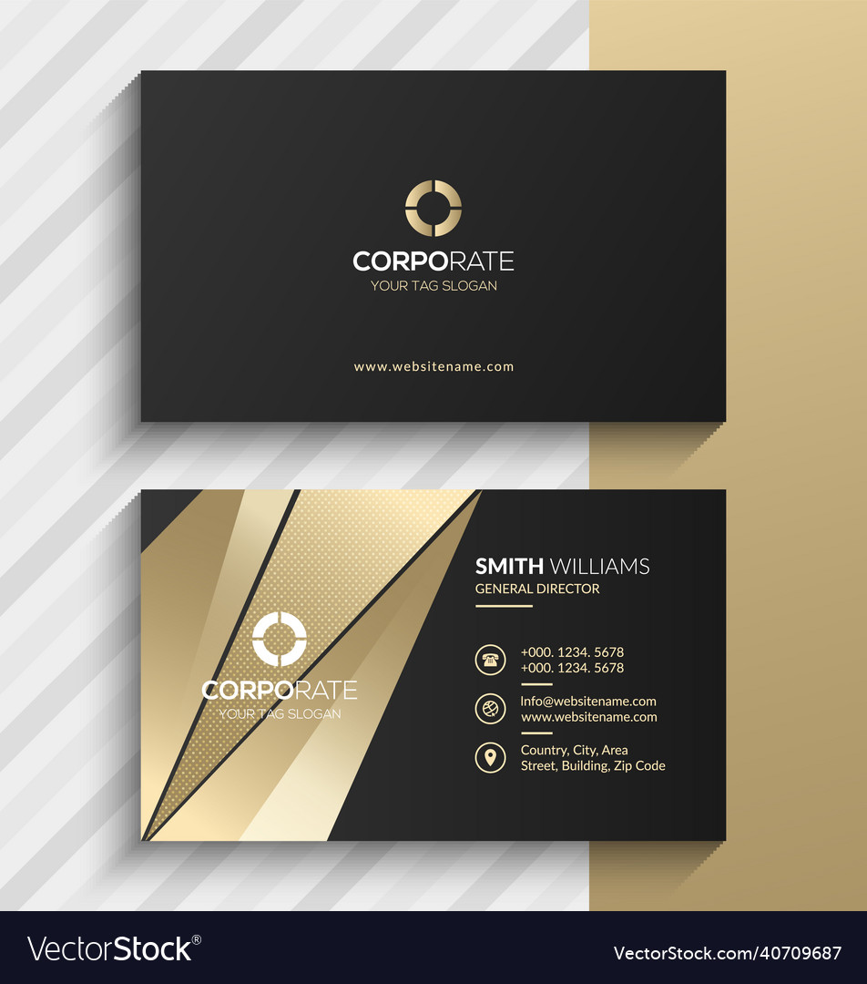 Luxury gold and black business card template Vector Image