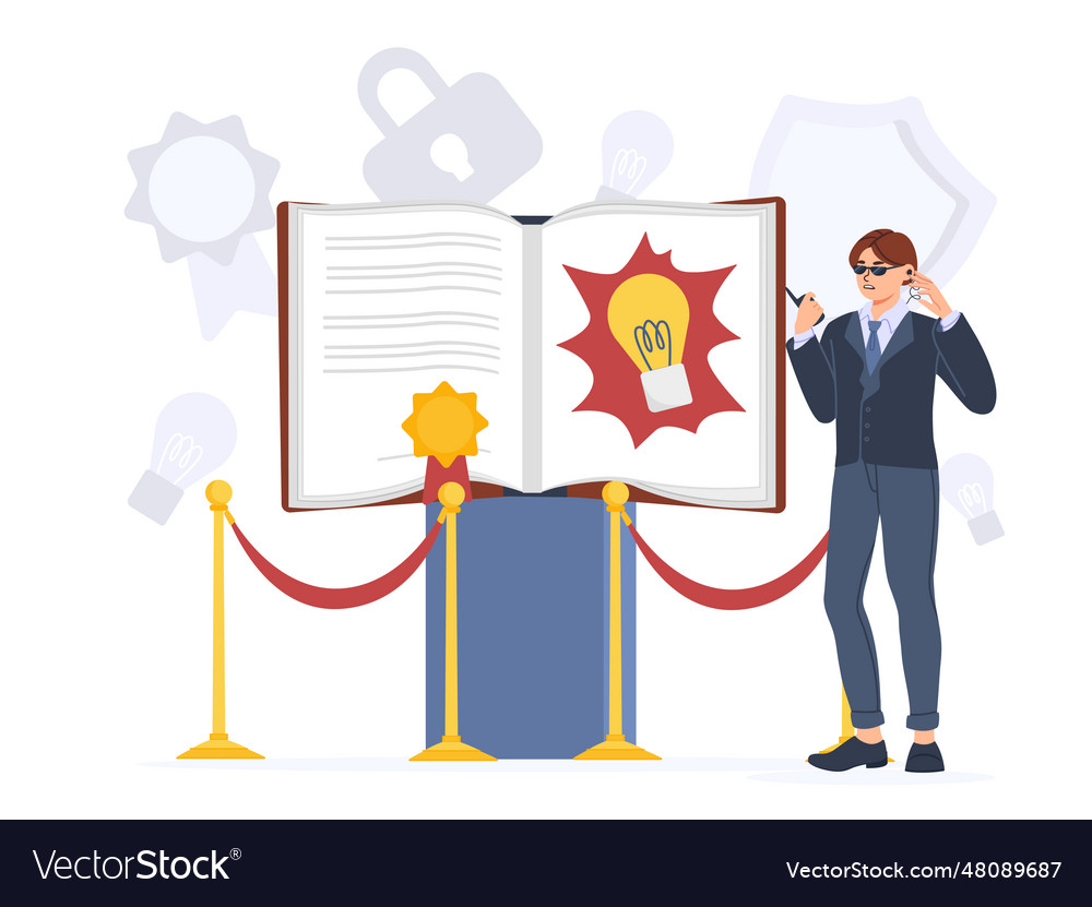 Man with patent idea concept vector image Man with patent idea concept