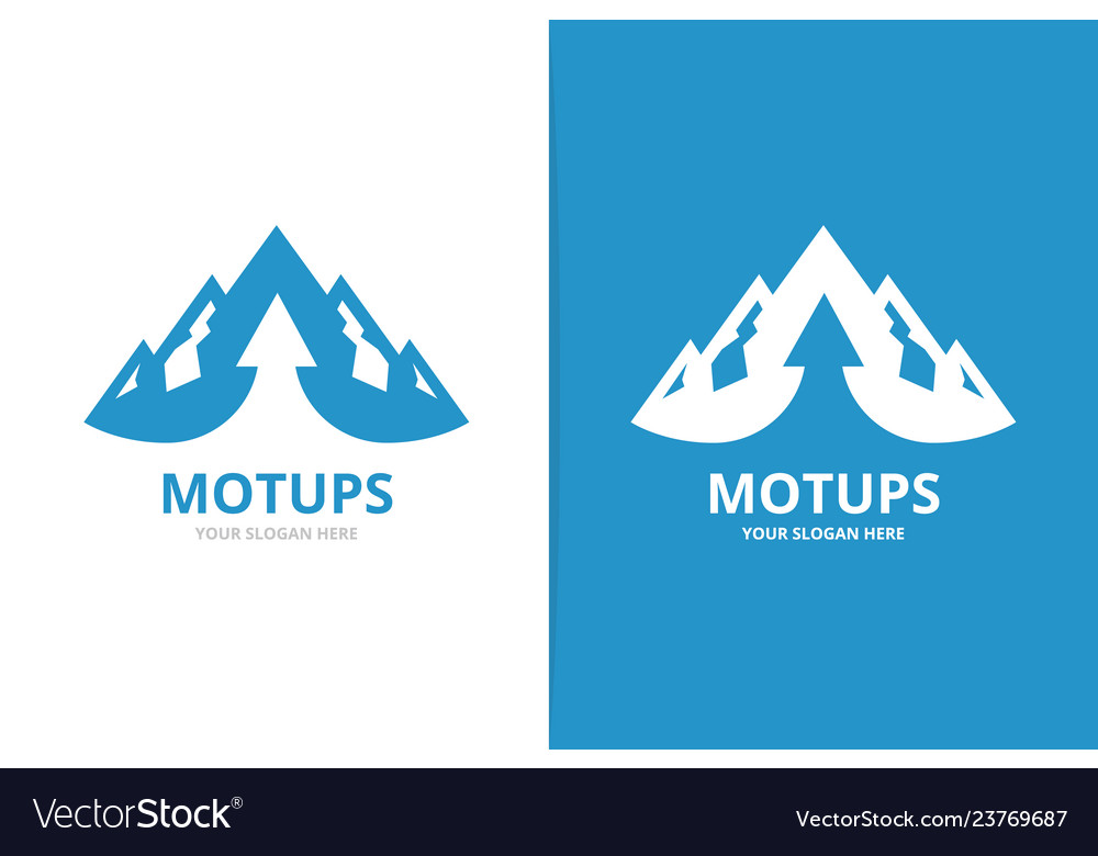 Mountain and arrow up logo combination unique