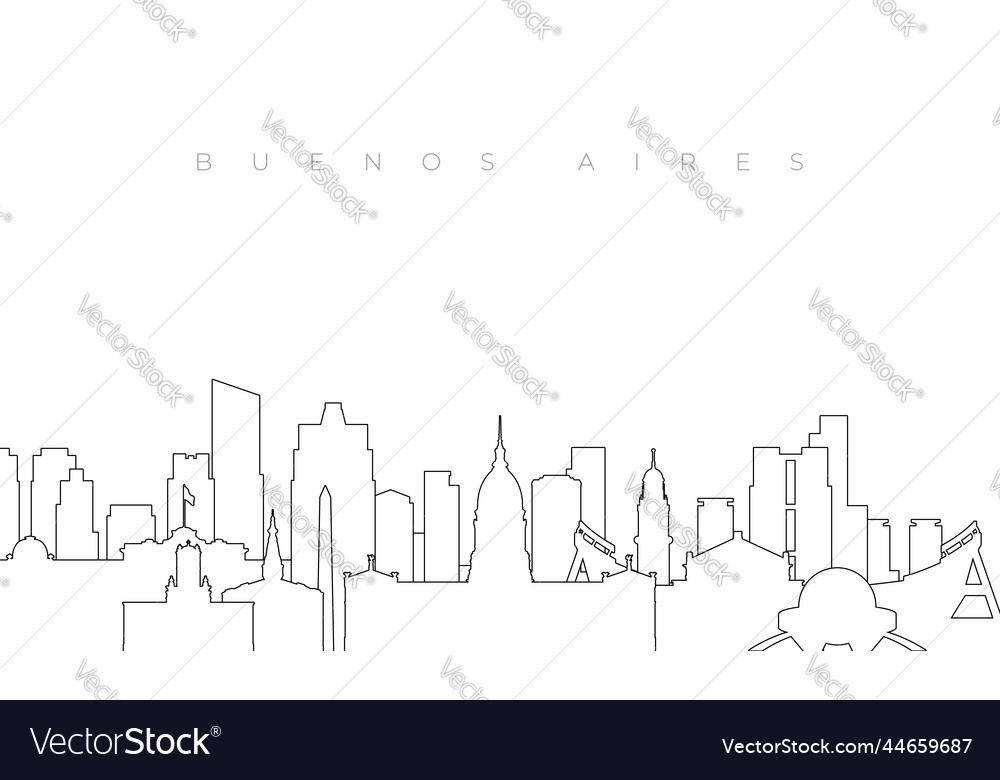 Outline buenos aires skyline trendy template