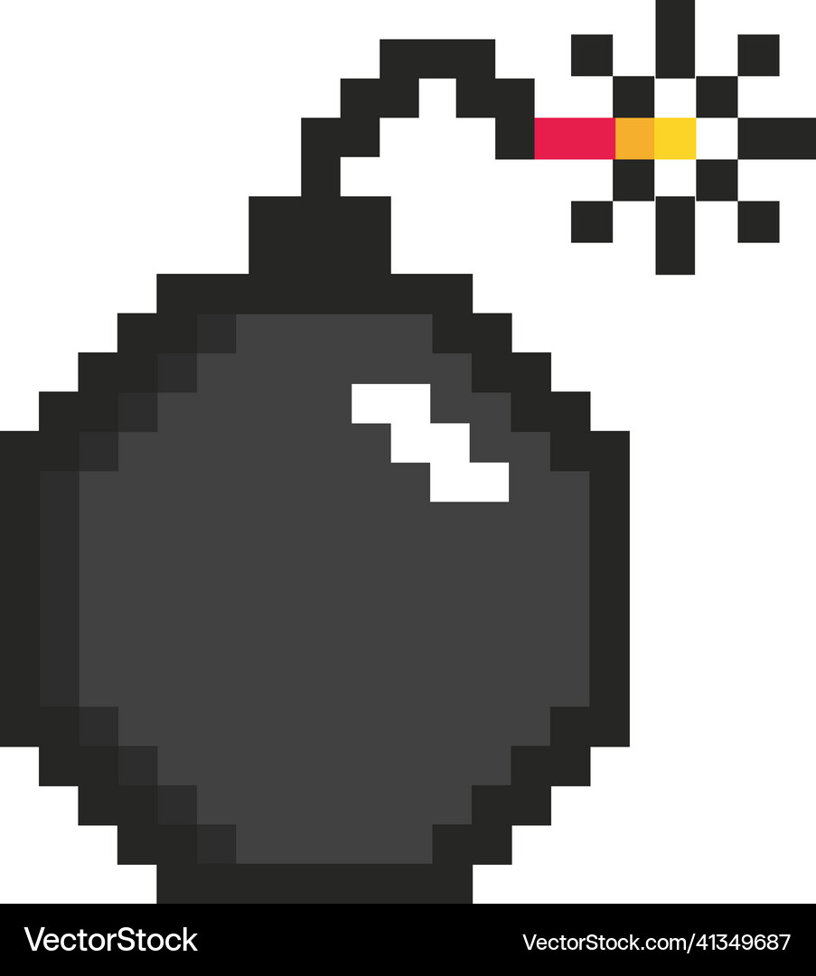 Pixel explosion icon Royalty Free Vector Image