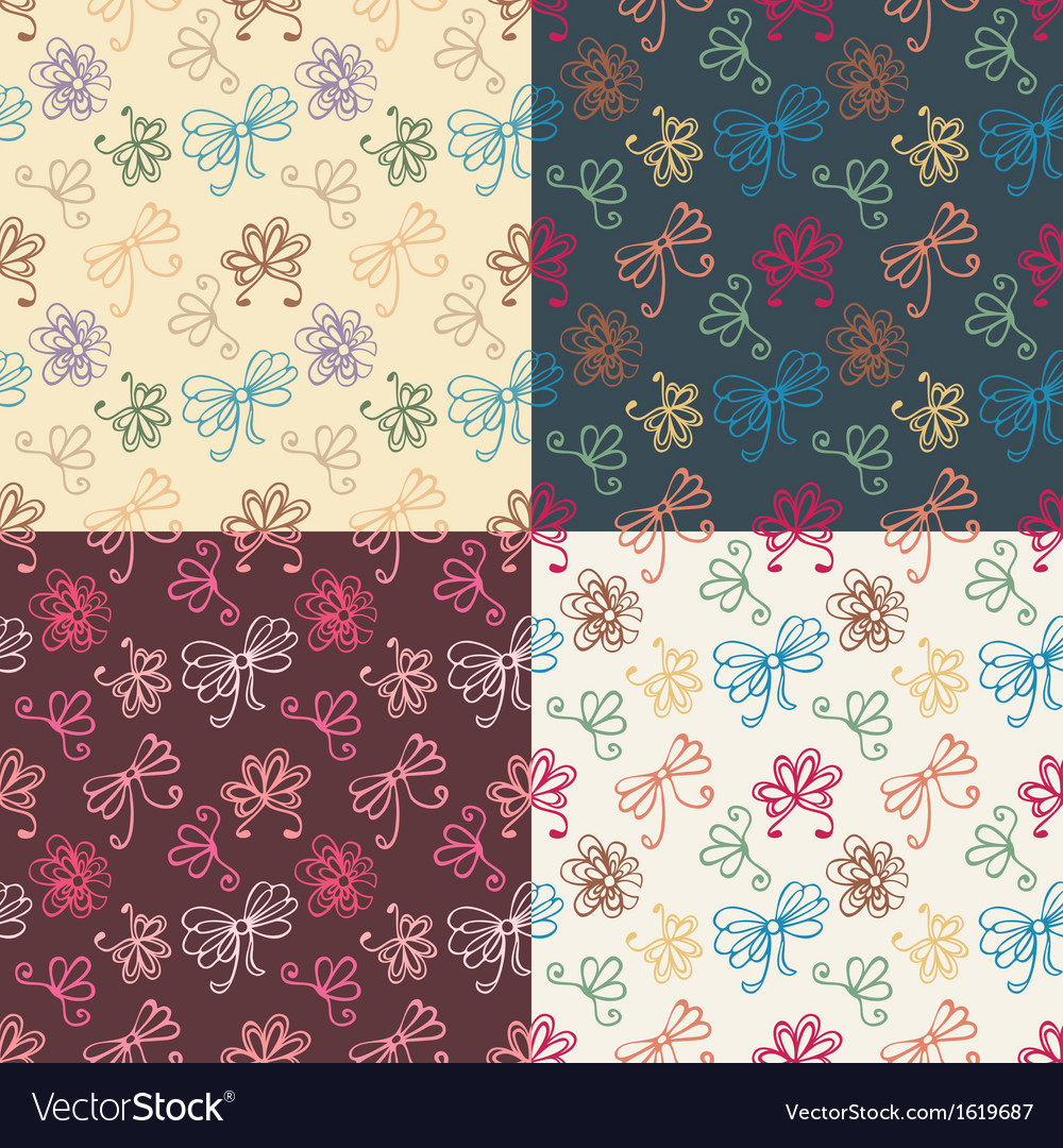 Seamless patterns with ribbon