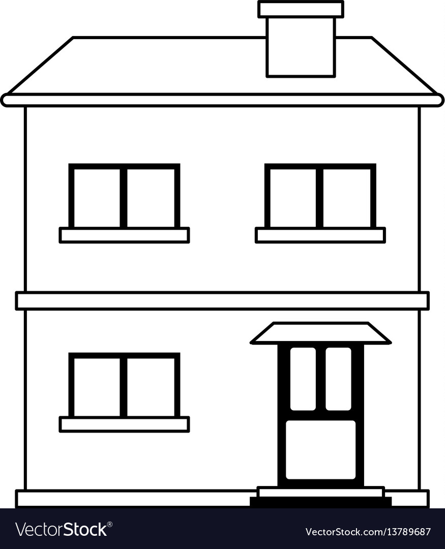 Two story house icon image Royalty Free Vector Image