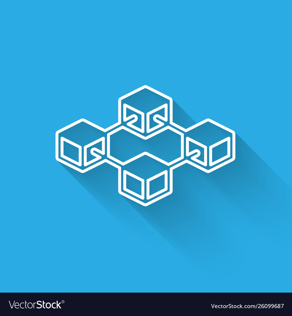 White blockchain technology line icon isolated Vector Image White blockchain technology line icon isolated