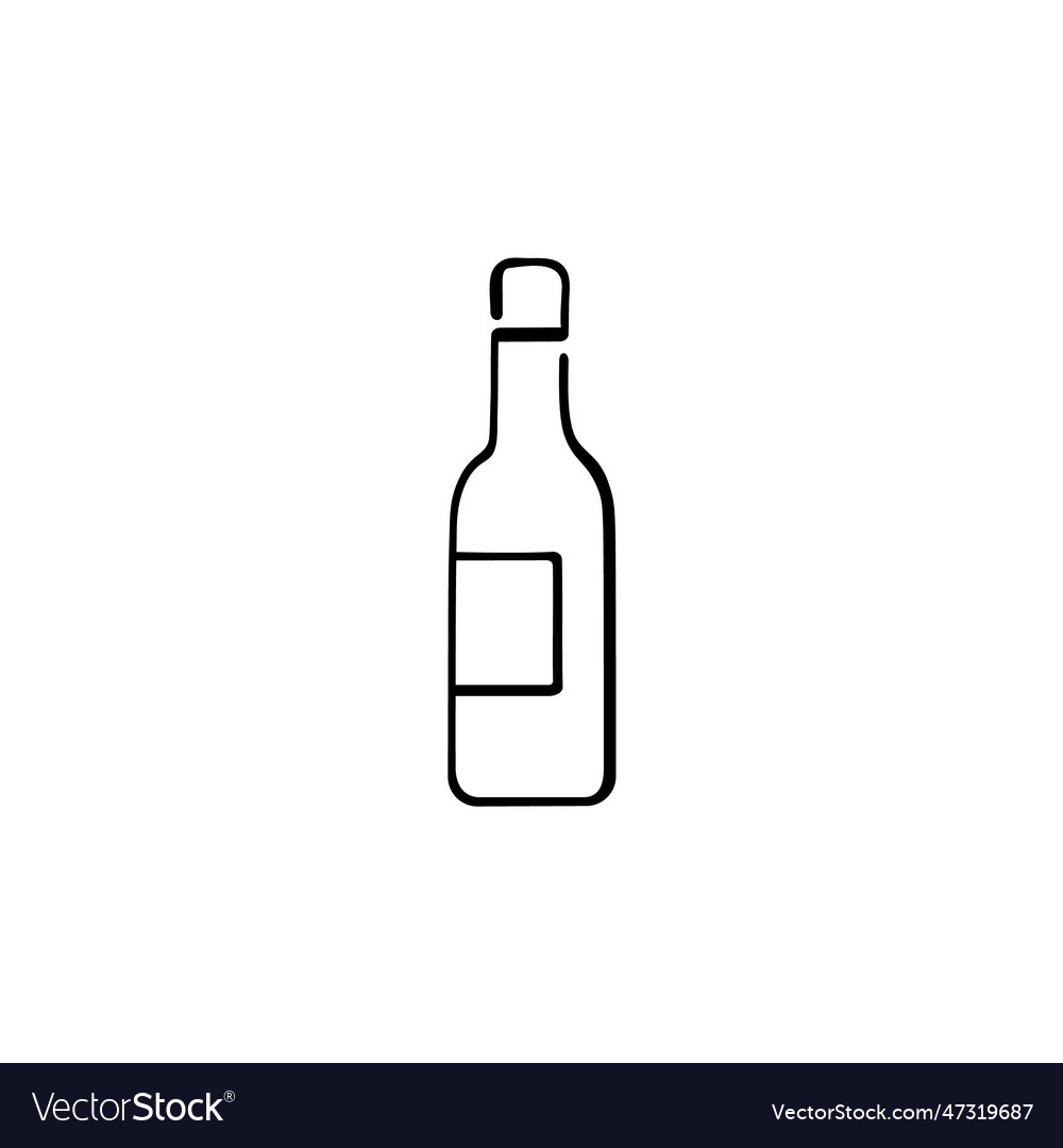 Wine bottle line style icon design Royalty Free Vector Image