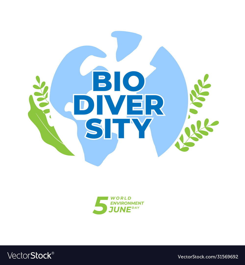 Biodiversity typography design with green color