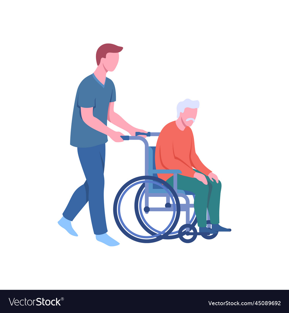 Cartoon taking care of seniors concept Royalty Free Vector