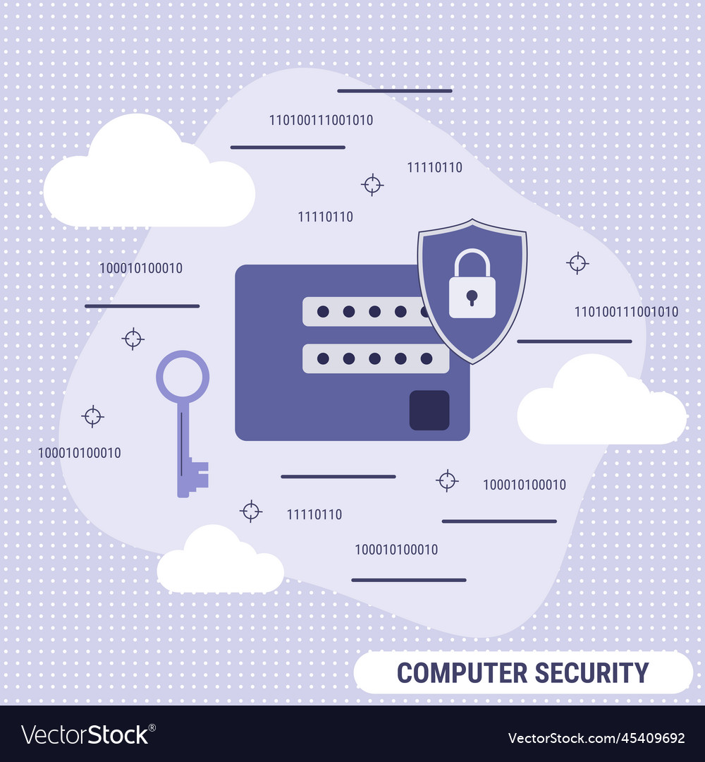 Computer security concept vector image Computer security concept