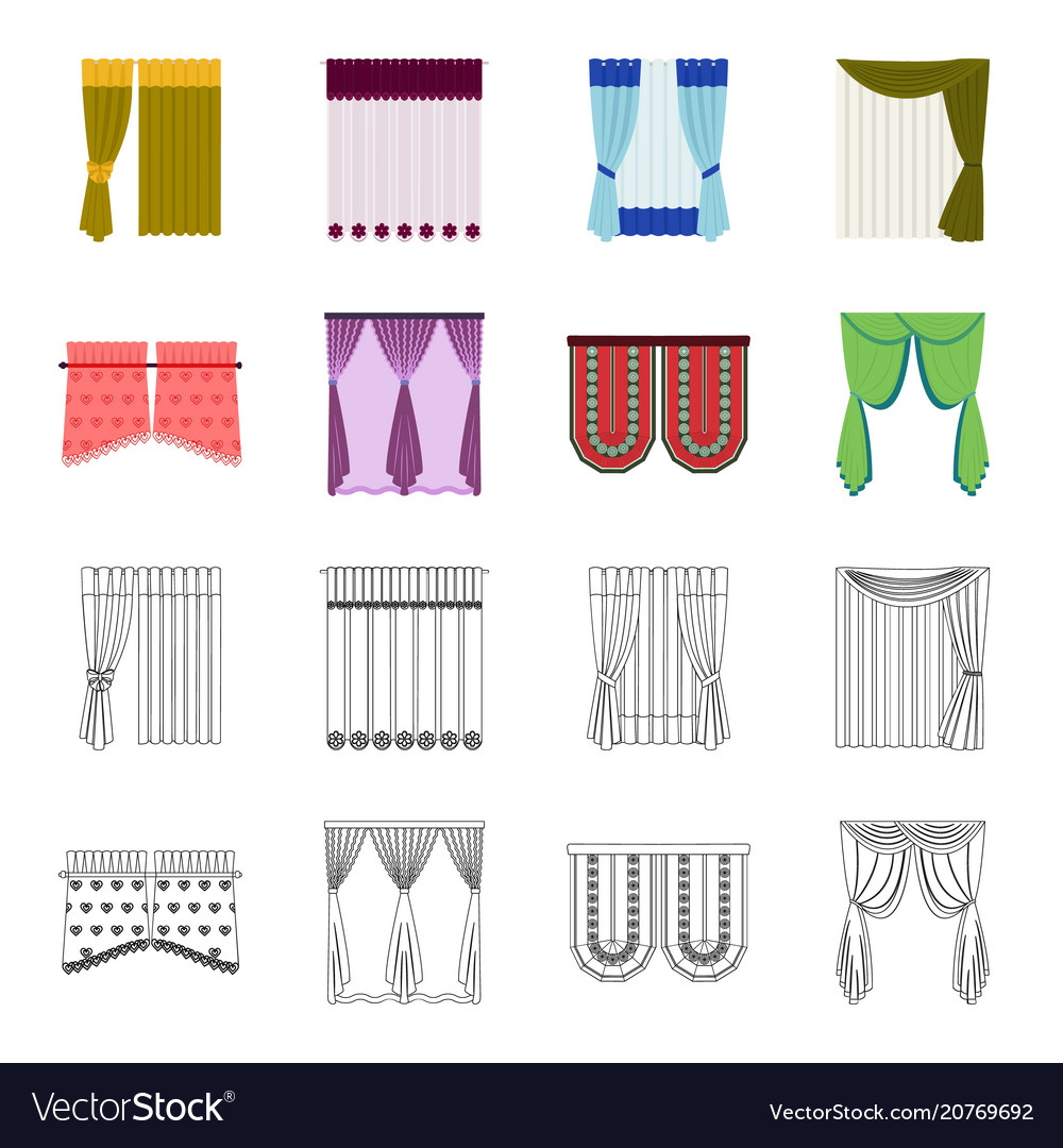 Curtains stick cornices and other web icon Vector Image