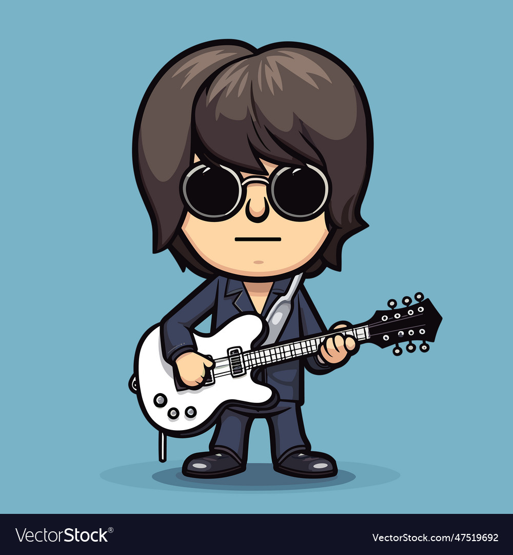 Cute cartoon anime musicians Royalty Free Vector Image