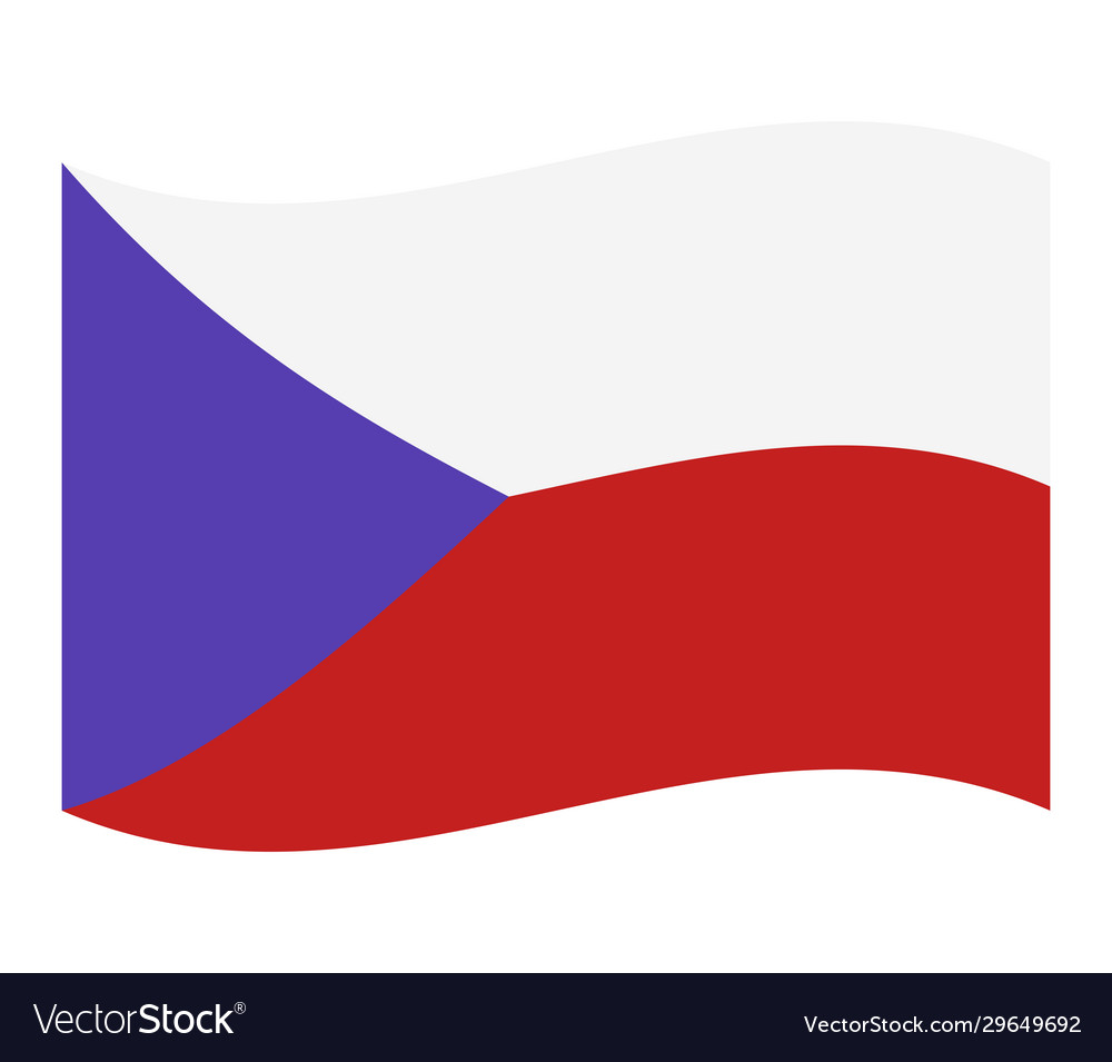 Czech republic flag in on white background