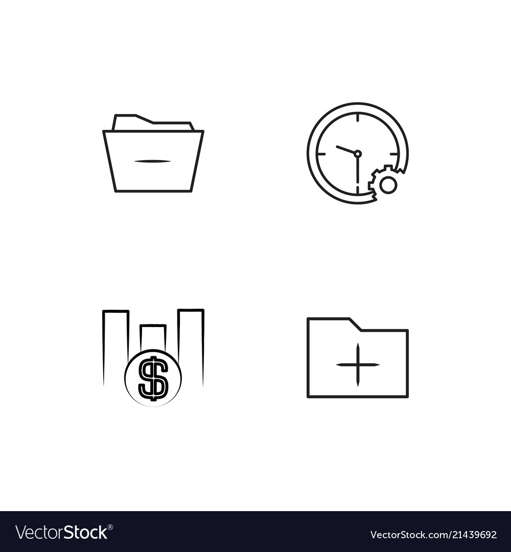 Data analytics linear icons set simple outline