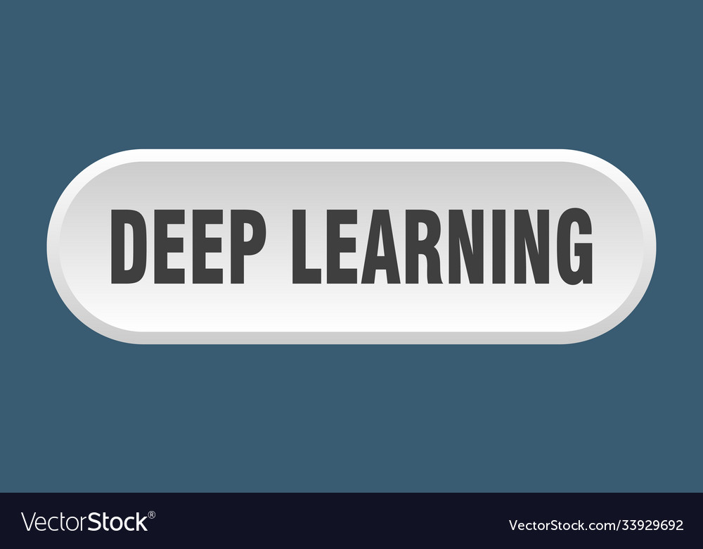 Deep learning button rounded sign on white