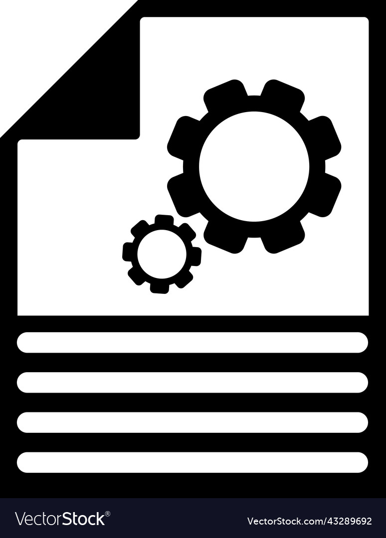 Document file configuration icon black graphics