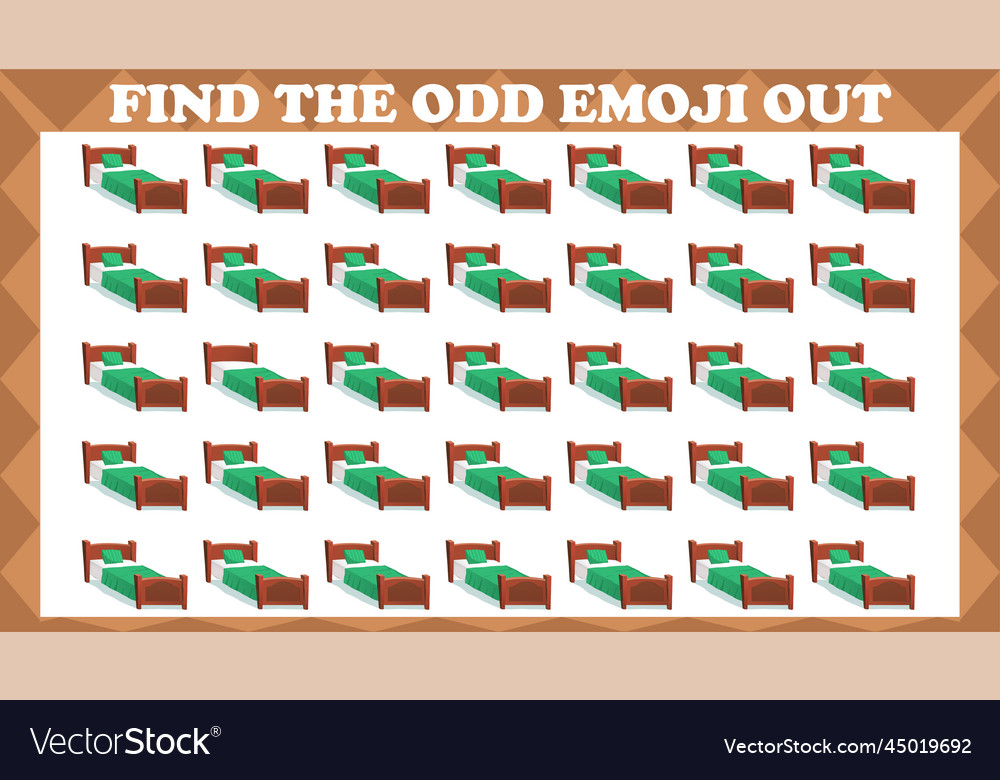 Find the odd emoji out visual logic puzzle game vector image Find the odd emoji out visual logic puzzle game