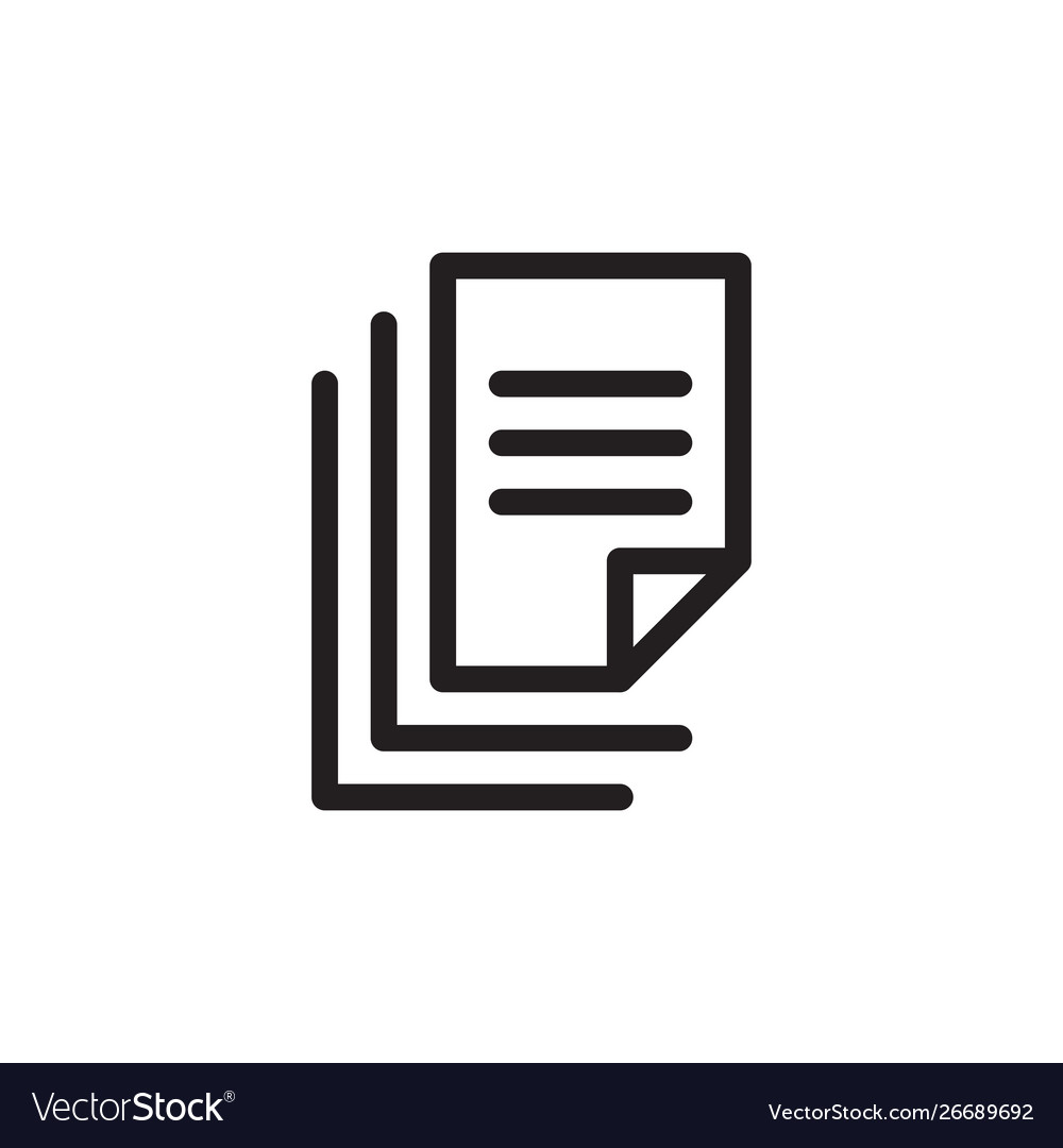 Flat line copy file icon logo element
