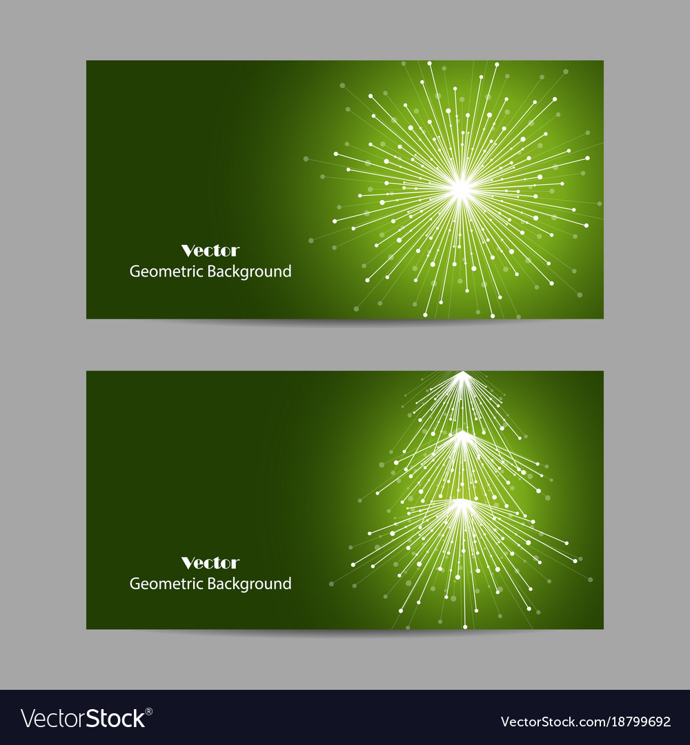 Geometric Snowflake & Fir Tree Banner