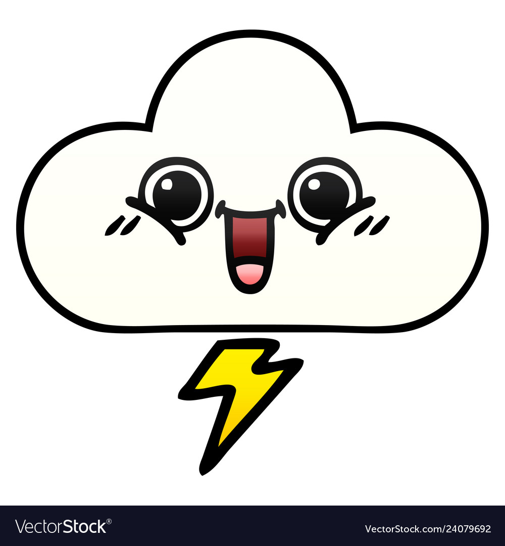 Gradient shaded cartoon storm cloud