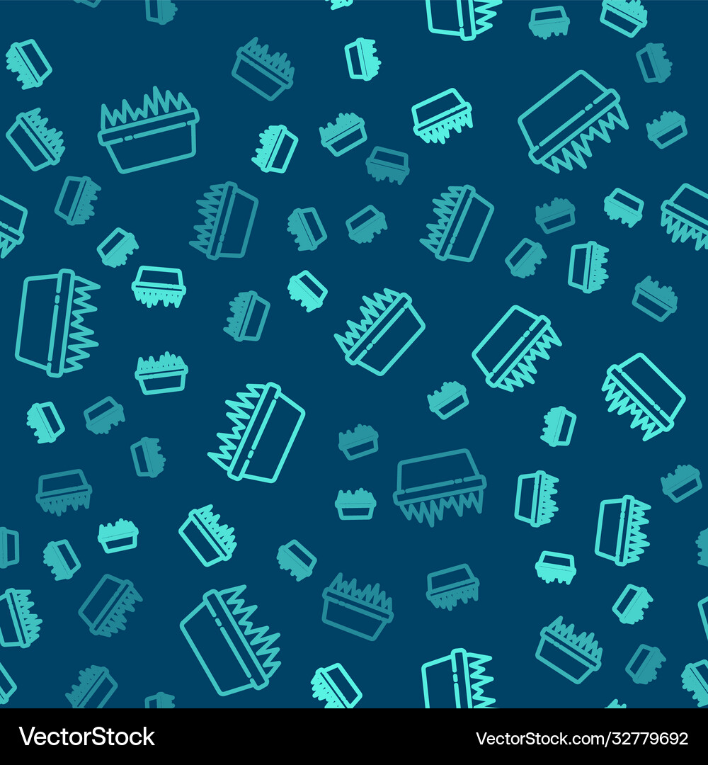 Green line fresh grass in a rectangular icon Vector Image