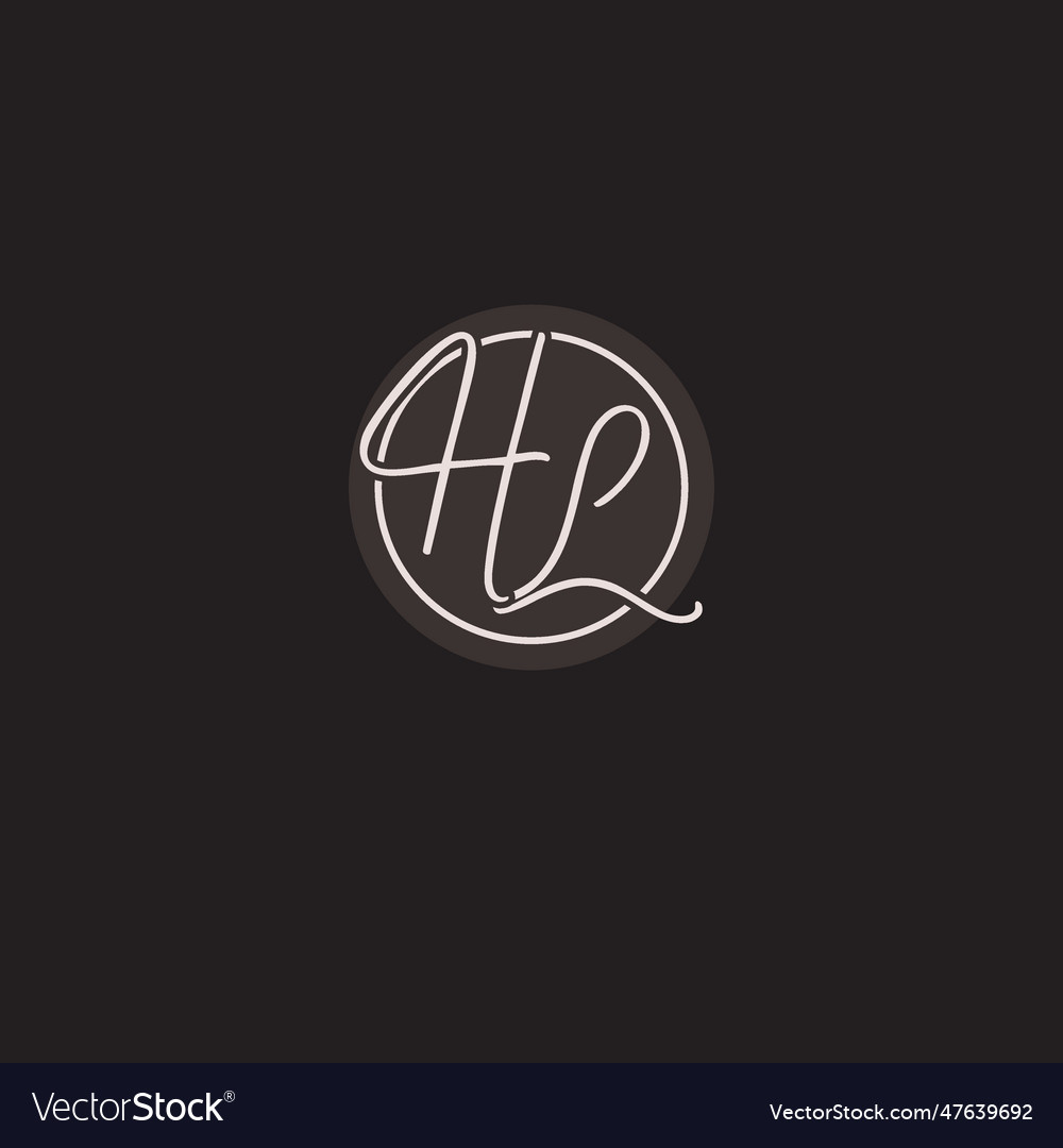 Initials hl logo monogram with simple circle line