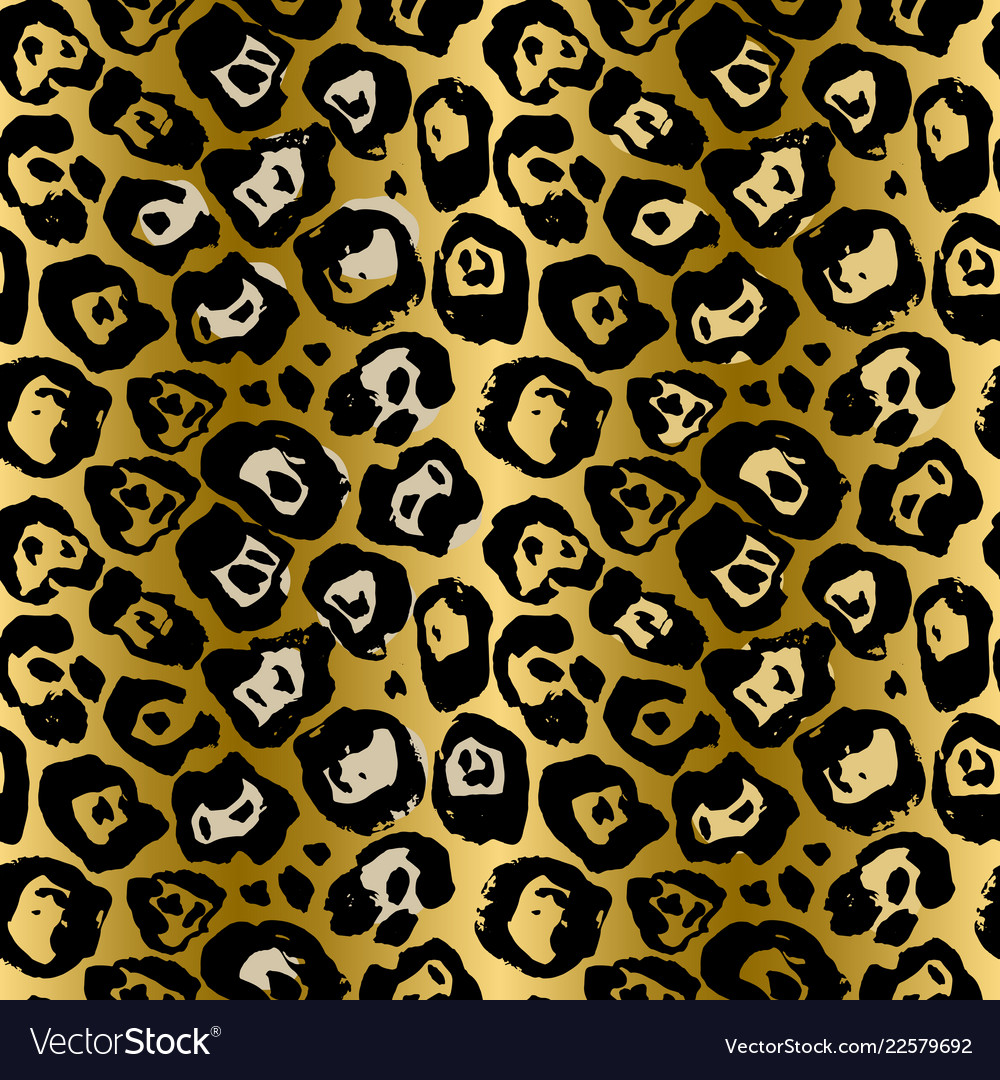 Leopard Skin Pattern - Gold Grunge