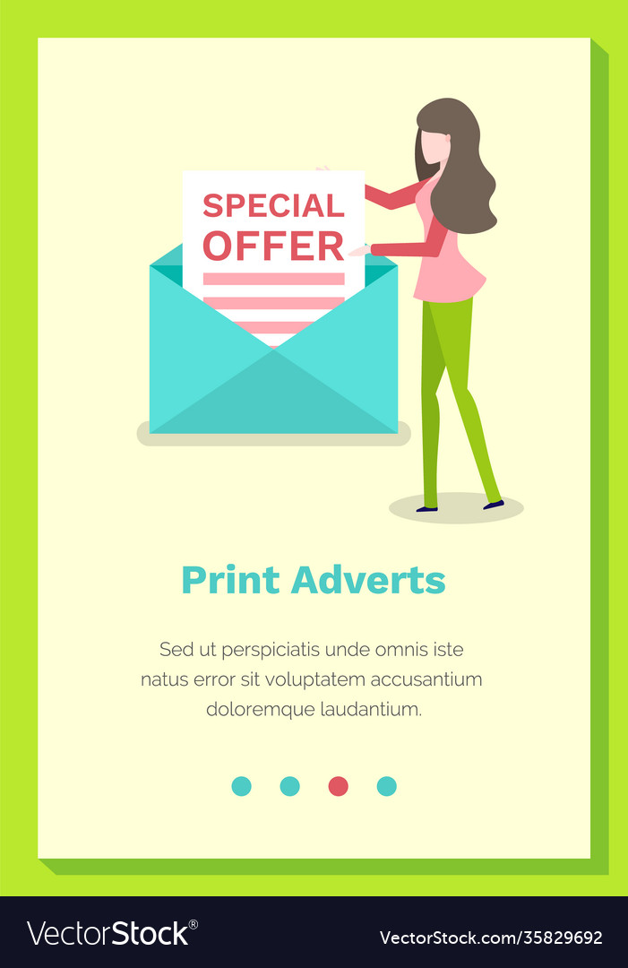 Print adverts webpage or site vector image Print adverts webpage or site