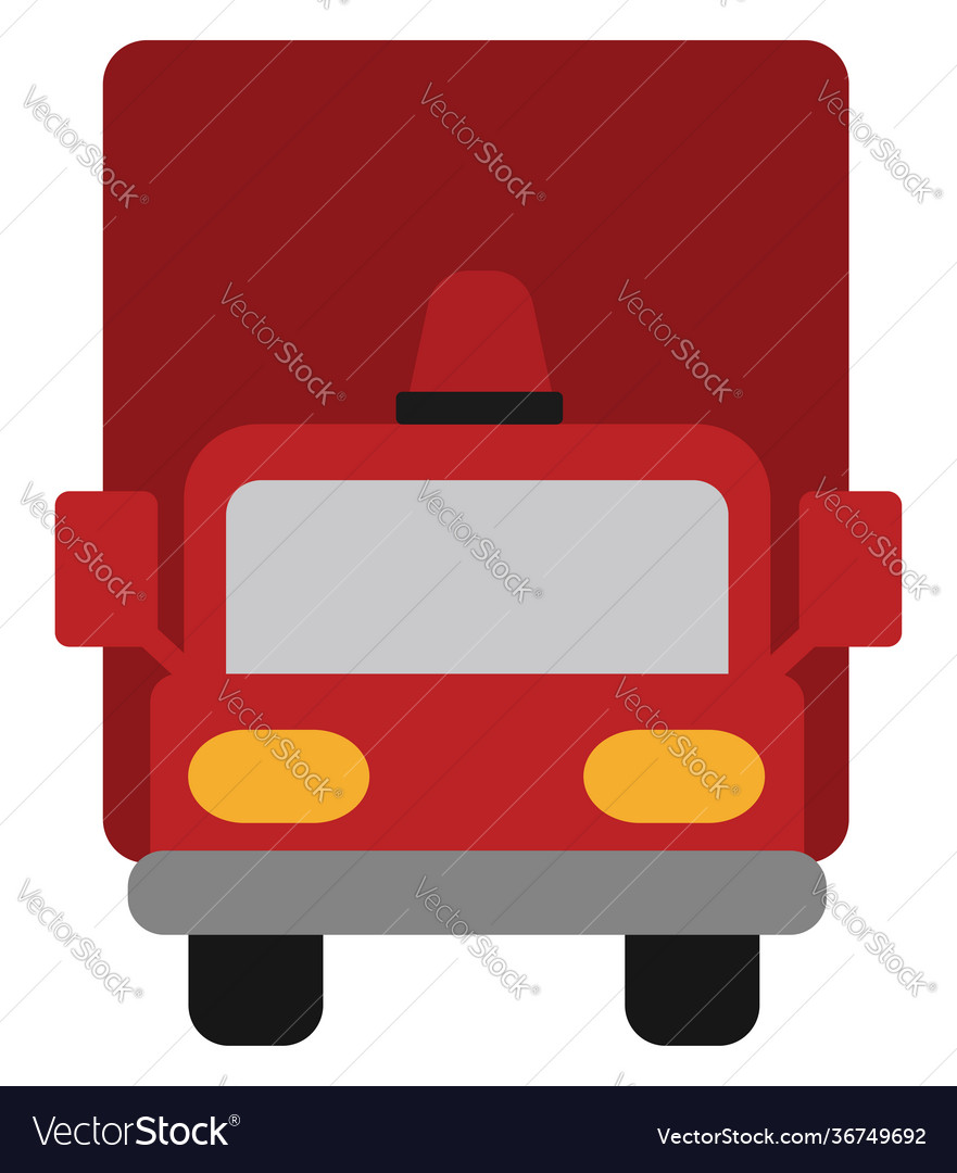 Red fire truck on a white background