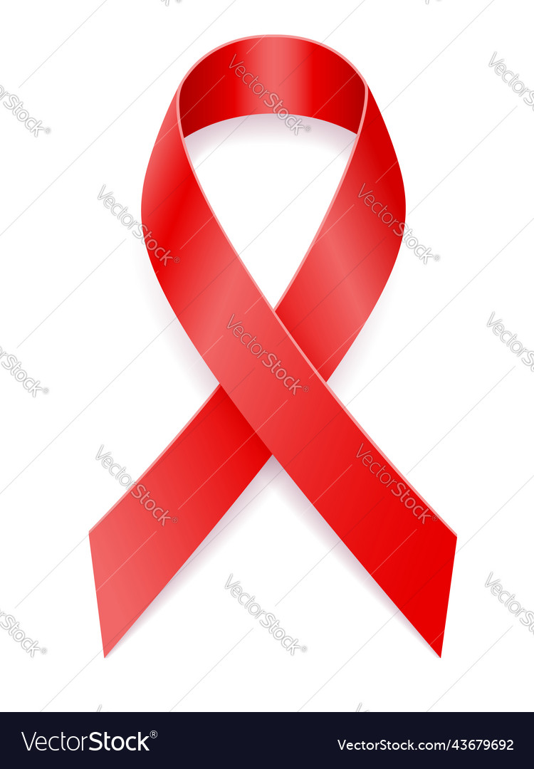 Red ribbon aids awareness stock Vector Image Red ribbon aids awareness stock