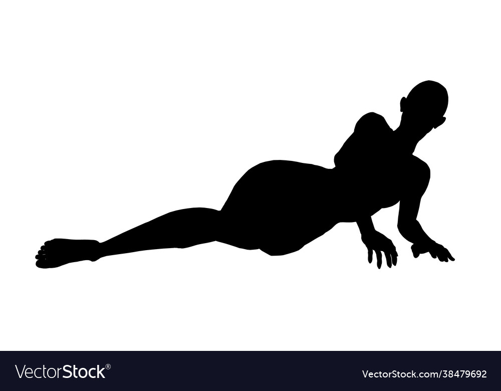 Silhouette A Girl Lying In A Sexy Pose Isolated Vector Image 7856