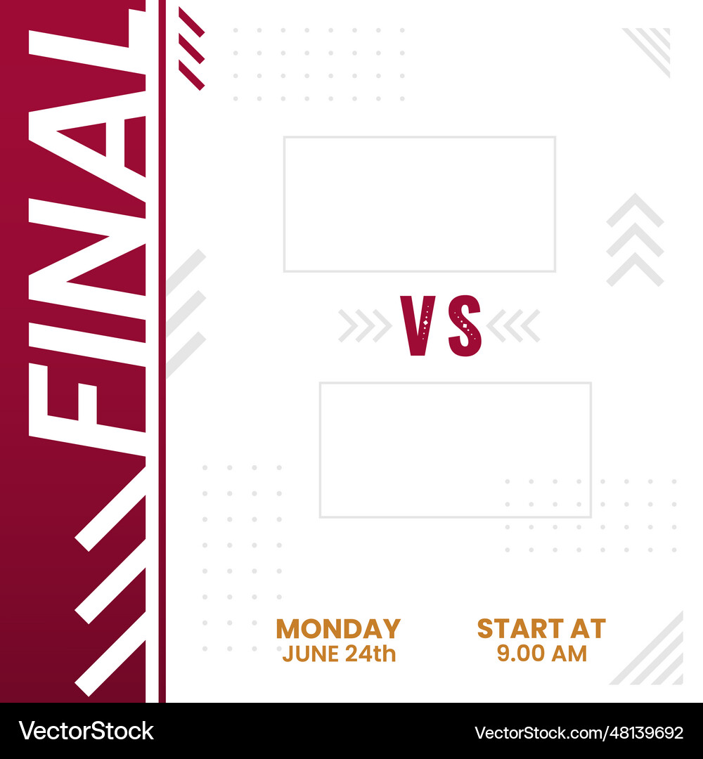 Sport Social Media Post Template Royalty Free Vector Image