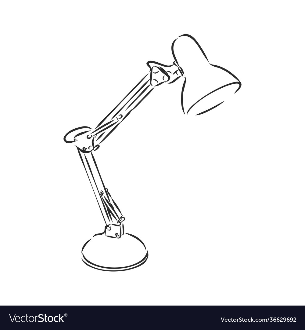Table lamp sketch icon isolated on background vector image Table lamp sketch icon isolated on background