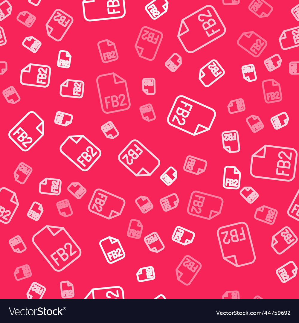 White line fb2 file icon isolated seamless pattern