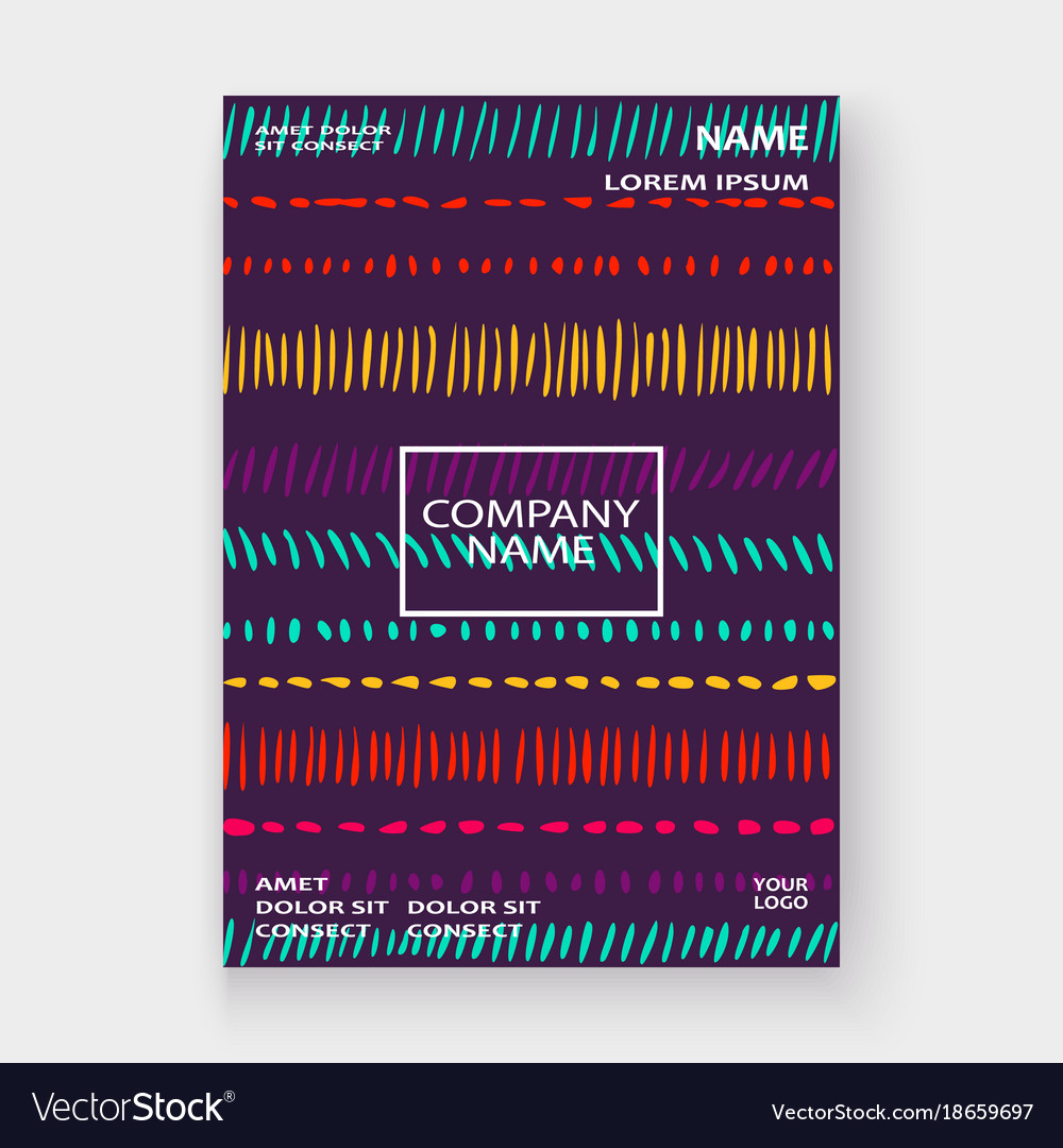 Abstract pattern with color hand drawn strokes