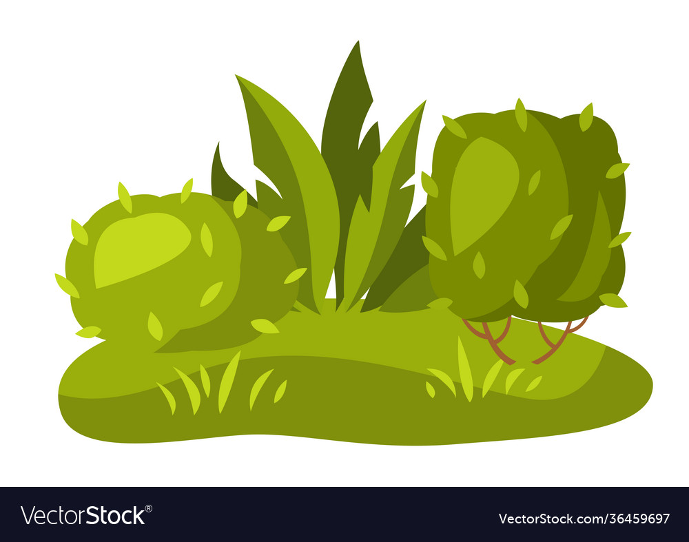 Background with tree and bushes vector image Background with tree and bushes
