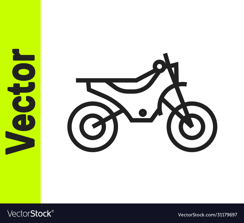 Black line mountain bike icon isolated on white