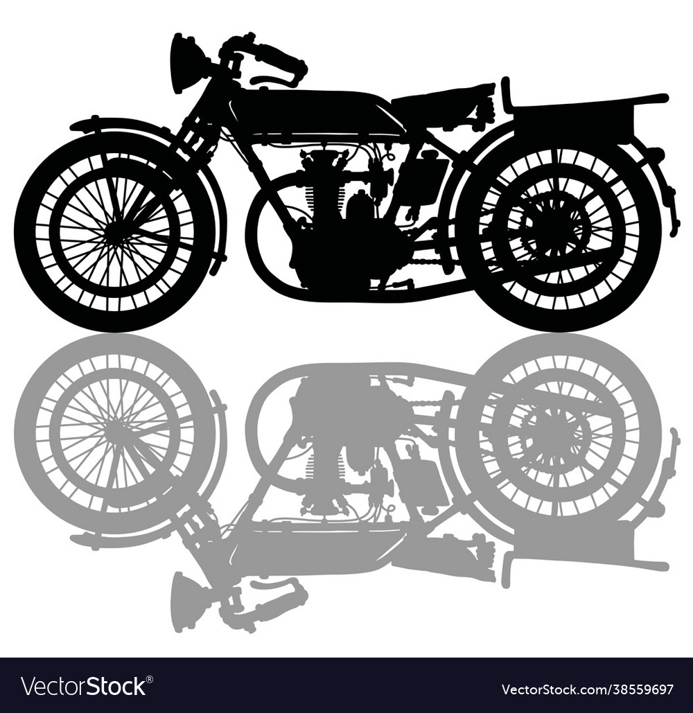 Black silhouette a vintage motorcycle Royalty Free Vector