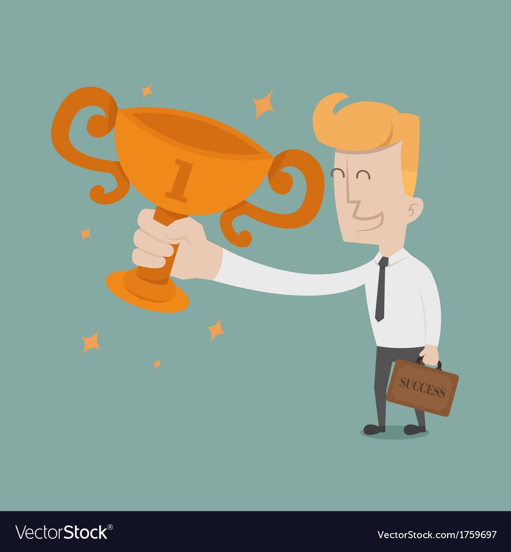 Businessman the winner Royalty Free Vector Image