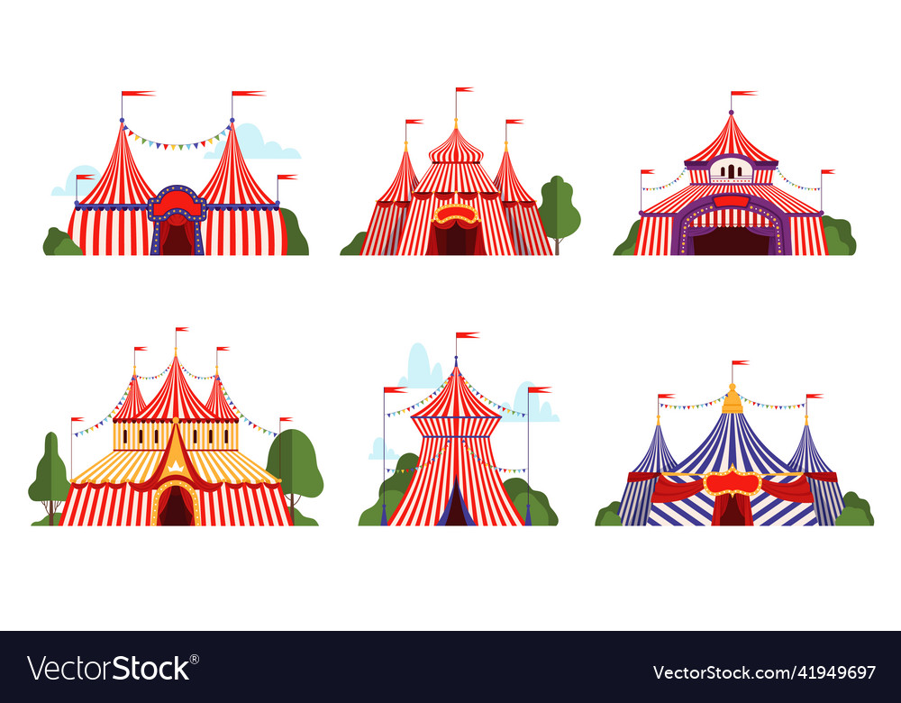 Circus tent carnival canopy stripe vector image Circus tent carnival canopy stripe