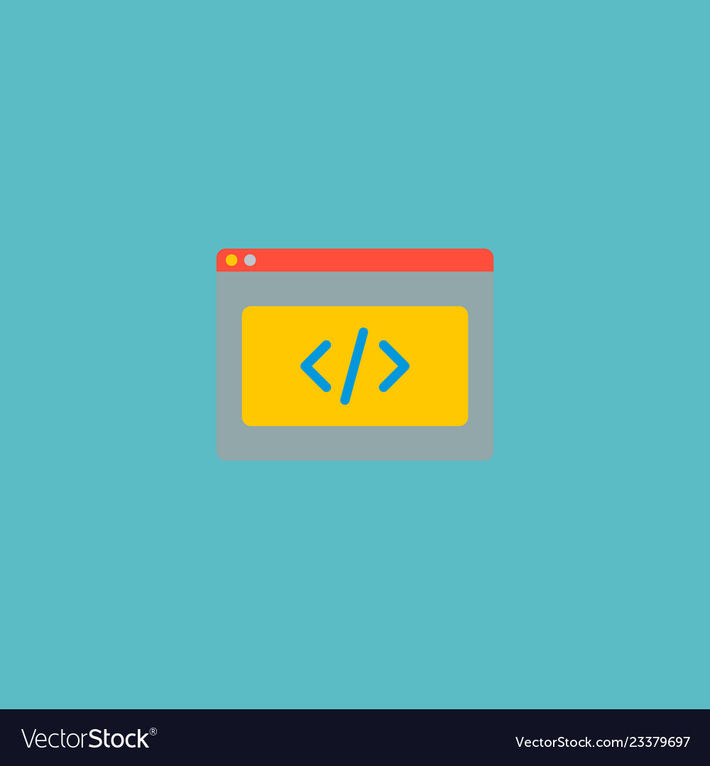Coding icon flat element vector image Coding icon flat element