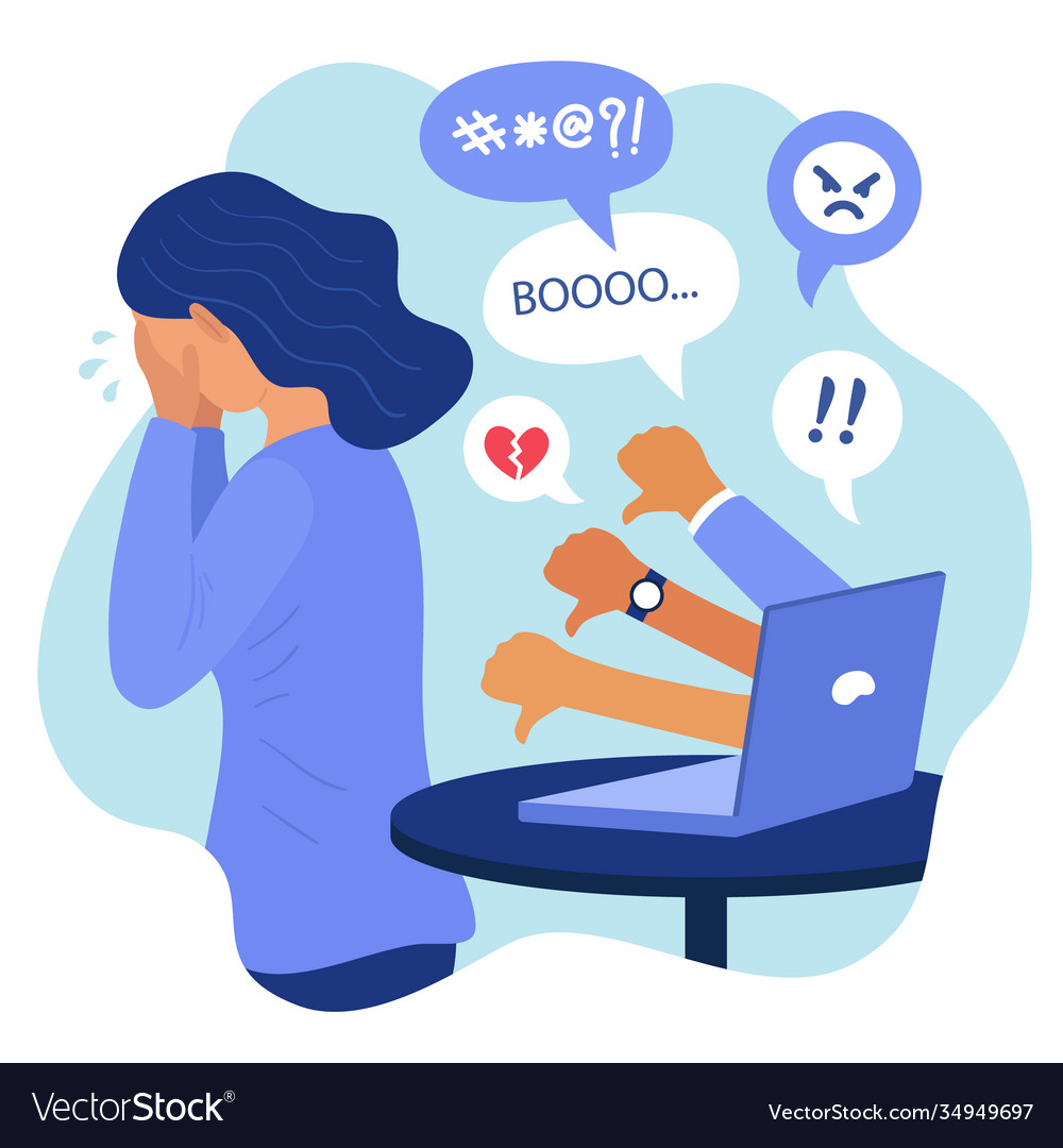 Cyber bullying concept Royalty Free Vector Image