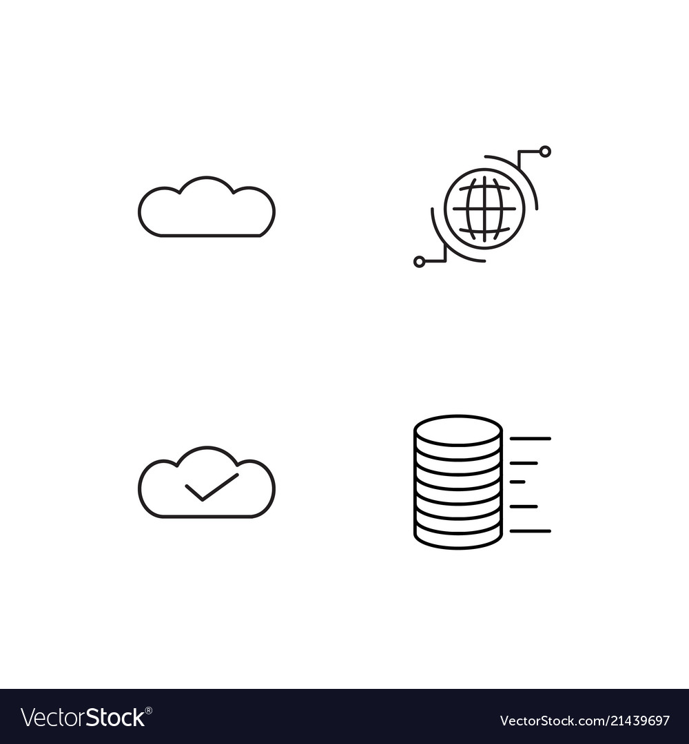 Data analytics linear icons set simple outline