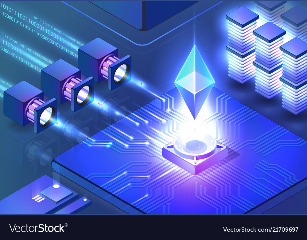 Data processing isometric vector image Data processing isometric