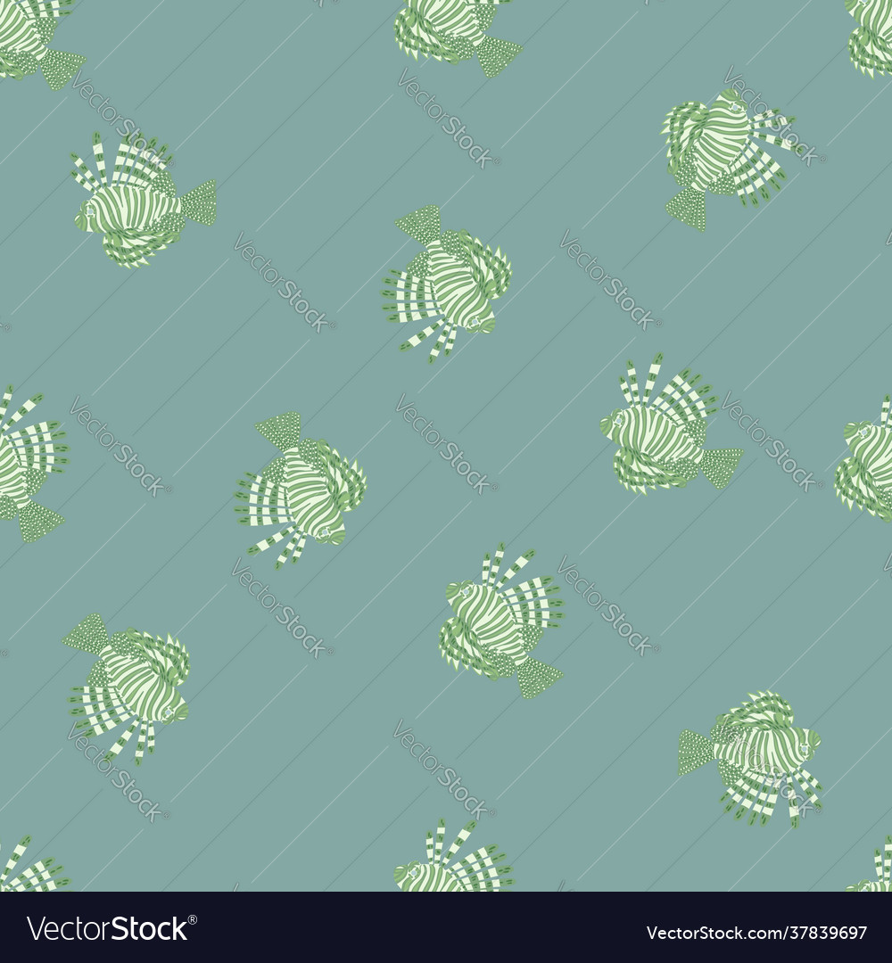 Doodle style seamless pattern with green random vector image Doodle style seamless pattern with green random