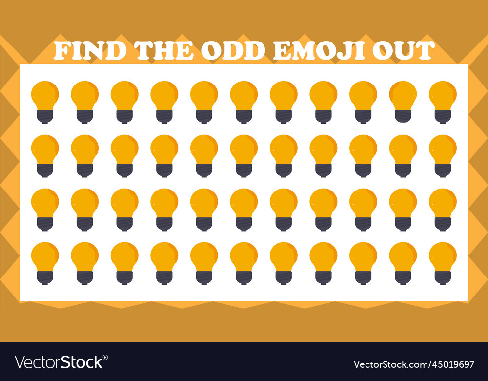 Find the odd emoji out visual logic puzzle game vector image Find the odd emoji out visual logic puzzle game