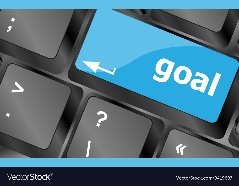 Goal button on computer keyboard - business