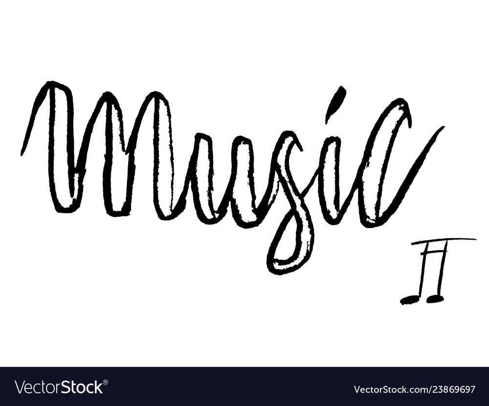 Grungy music lettering Royalty Free Vector Image