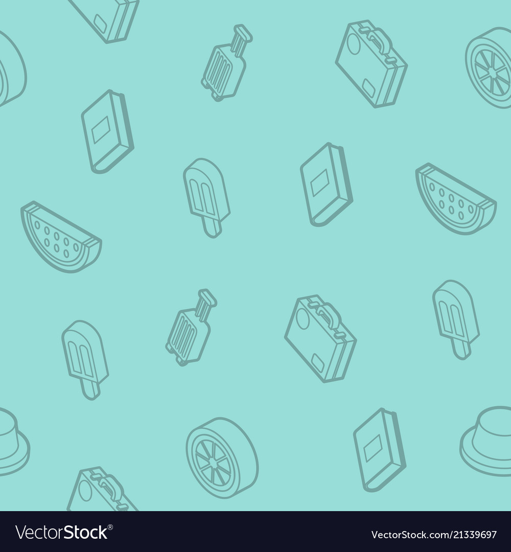 Holidays outline isometric pattern vector image Holidays outline isometric pattern