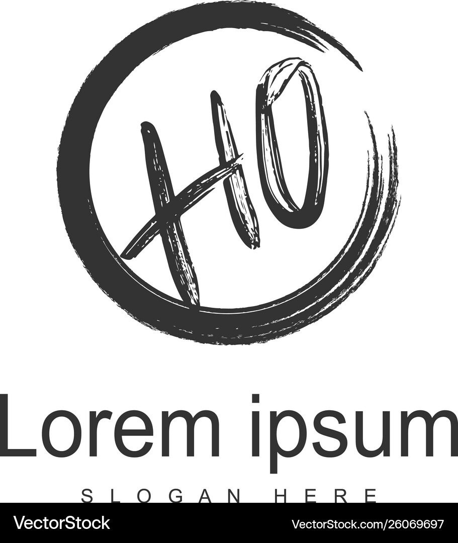 Initial ho logo template with modern frame Vector Image