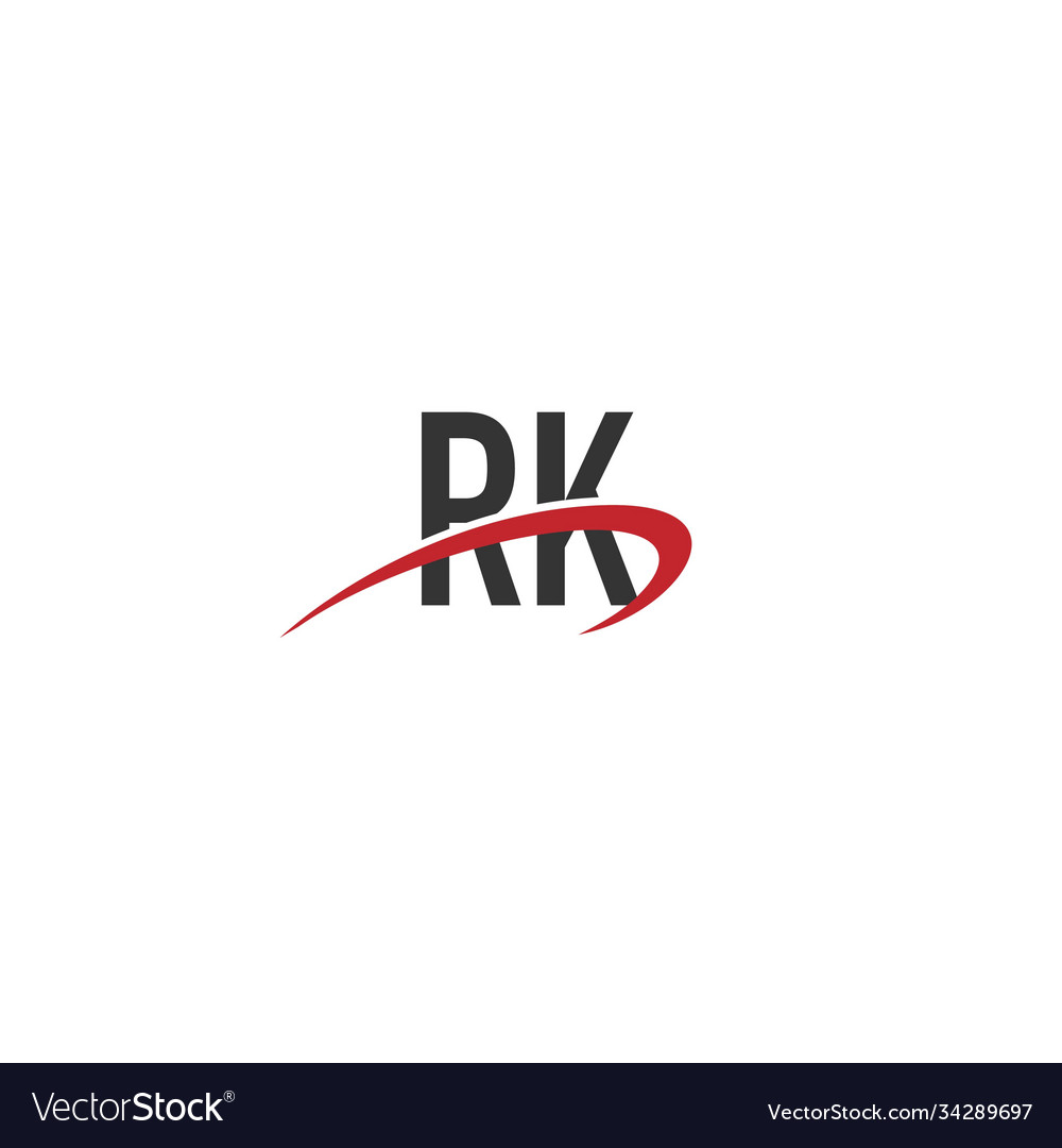 Initial letter rk linked swoosh monogram logo