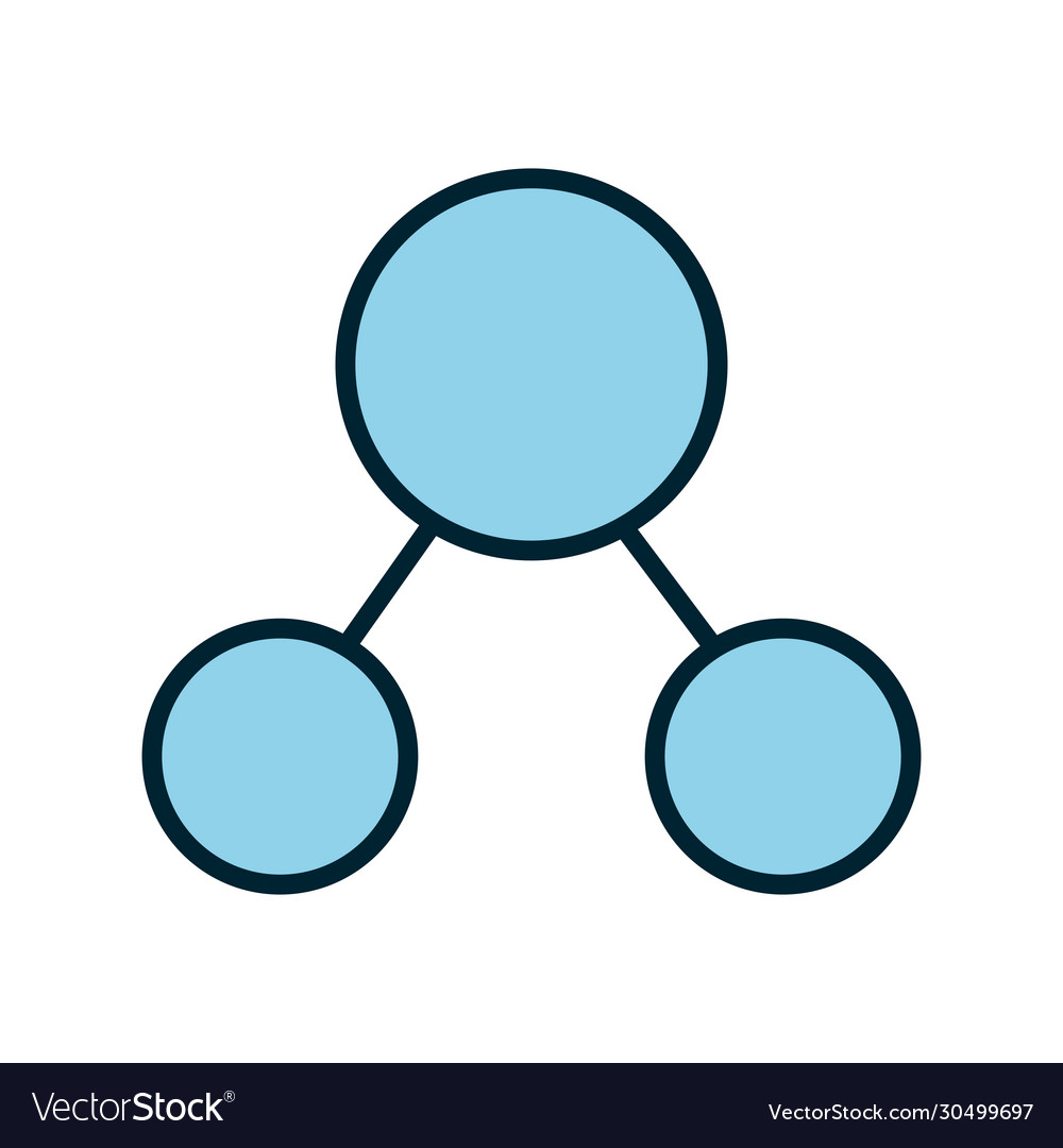 Isolated atom line and fill style icon